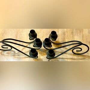 Pair of Vintage Wrought Iron Candle Holders